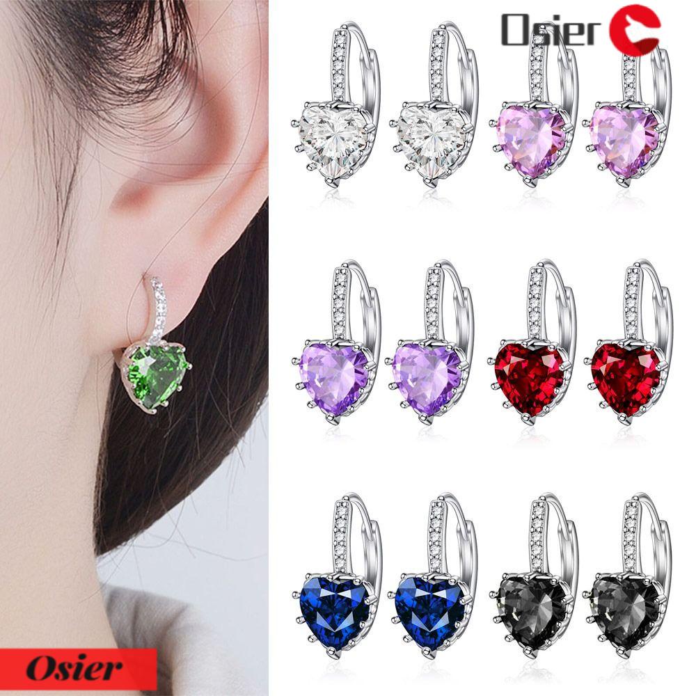 1 2 Đôi Bông Tai Hình Trái Tim Nhiều Màu Thời Trang