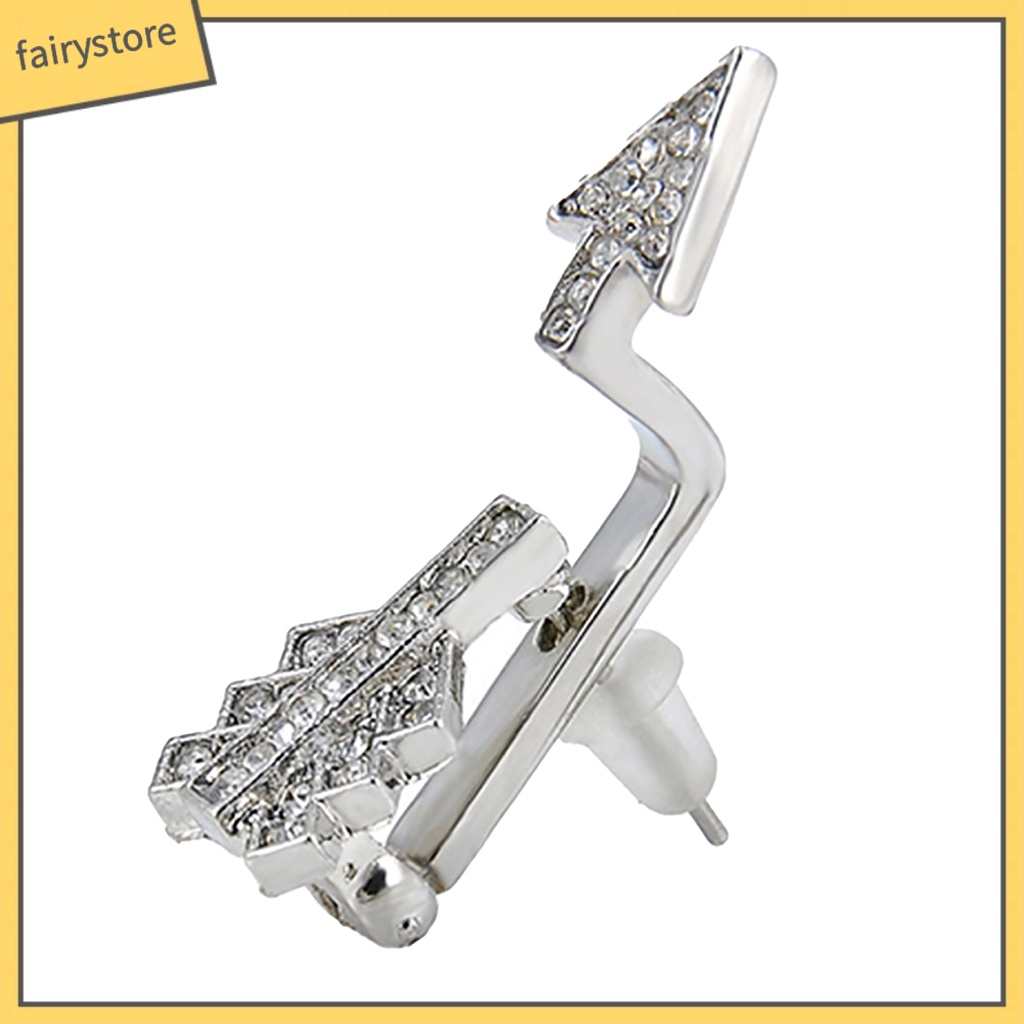 1 Khuyên Tai Hợp Kim Hình Mũi Tên / Nơ Đính Đá Pha Lê Thời Trang Cho Nữ