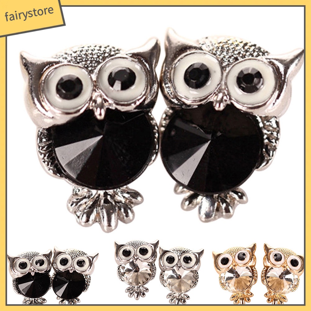 Đôi Bông Tai Hình Con Cú Đính Đá Thời Trang Cho Nữ