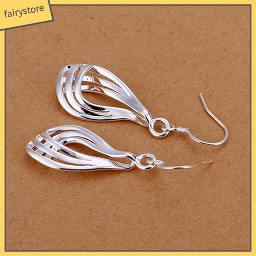 Bông Tai Mạ Bạc Hình Giọt Nước Thời Trang Dành Cho Nữ