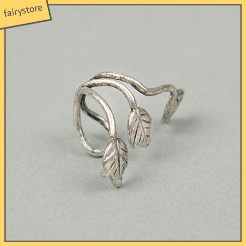 1 Bông Tai Đeo Vành Tai Hình Chiếc Lá Bằng Hợp Kim Phong Cách Vintage