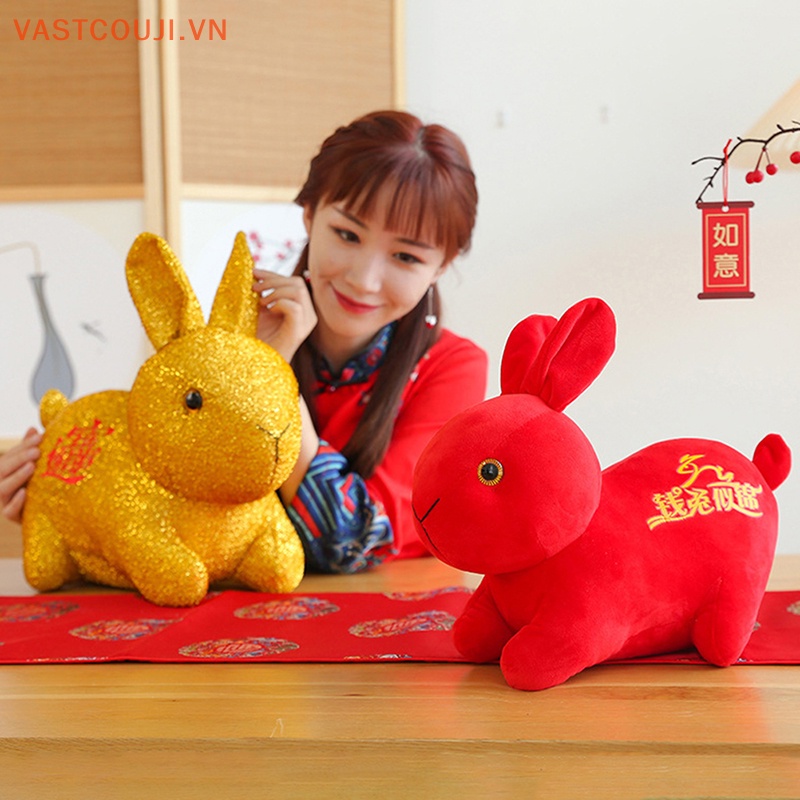 Thỏ Nhồi Bông 20cm Trang Trí Năm Mới Phong Cách Trung Hoa
