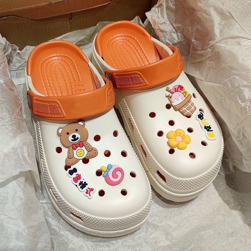 Xăng Đan Cao Gót Độn Đế Thiết Kế Hình Hoạt Hình Dễ Thương