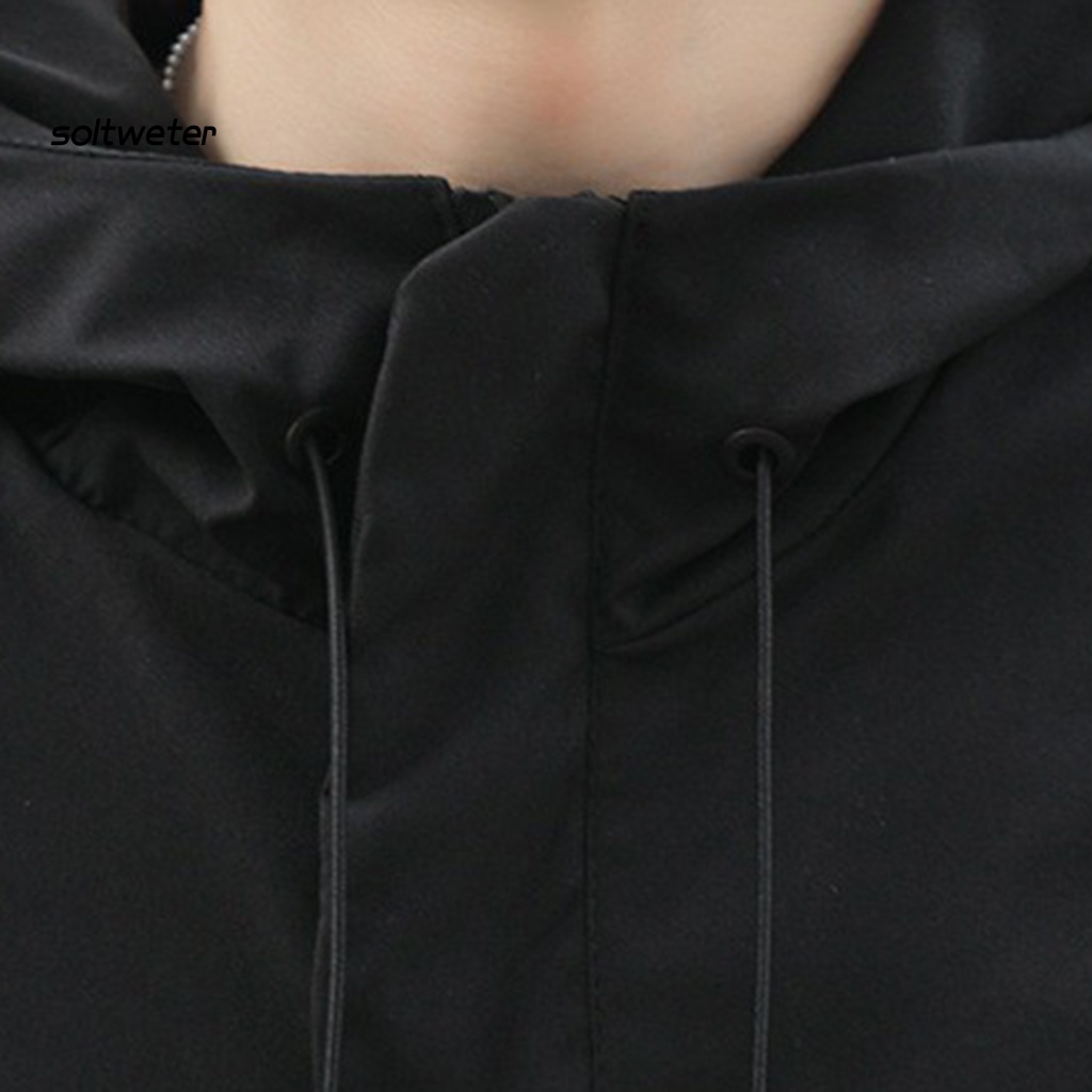 Áo Khoác Tay Dài Có Nón Và Dây Rút Thêu Chữ Phong Cách Đường Phố Thời Trang Xuân Thu Cho Nam