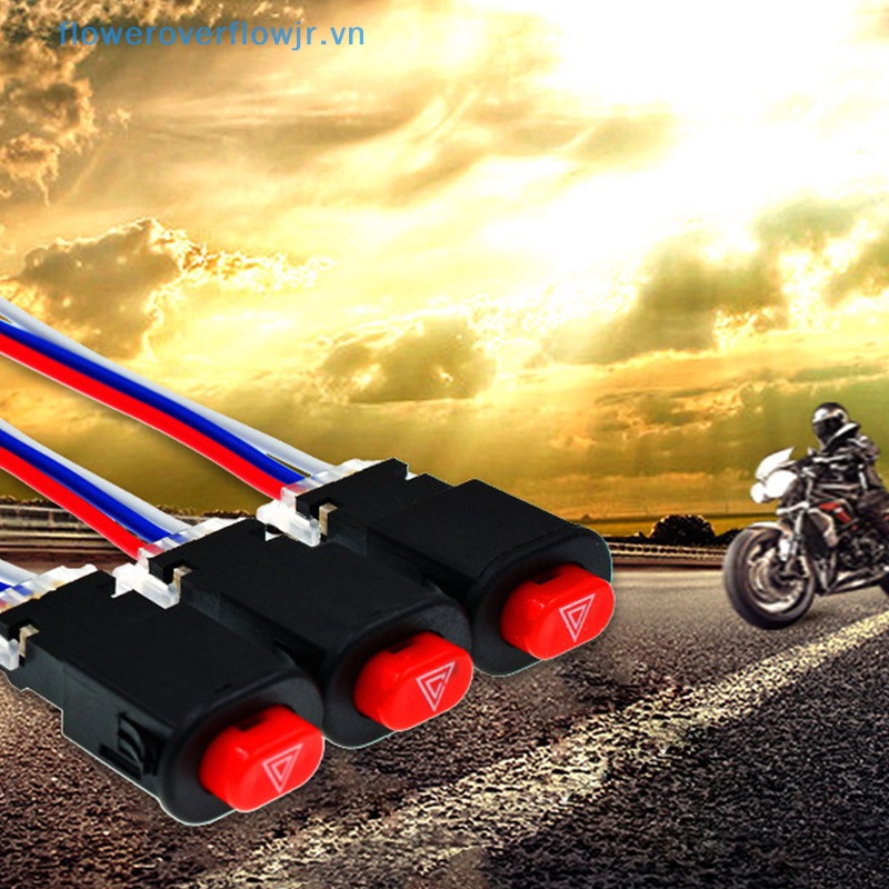 Công Tắc Đèn Nguy Hiểm 12V Kèm 3 Dây Tích Hợp Khóa Cho Xe Máy