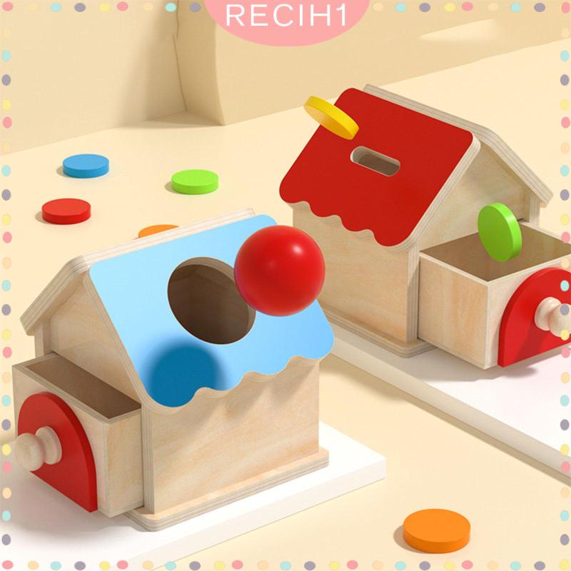 [Recih] Hộp Đồ Chơi Thả Bóng Montessori Có Ngăn Kéo Đồ Chơi Giáo Dục Theo Phương Pháp Montessori