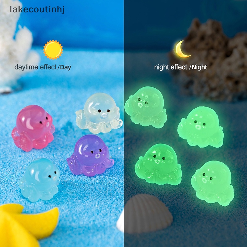 Bộ 2 Tượng Bạch Tuộc Hoạt Hình Phát Sáng Dùng Trang Trí Tiểu Cảnh