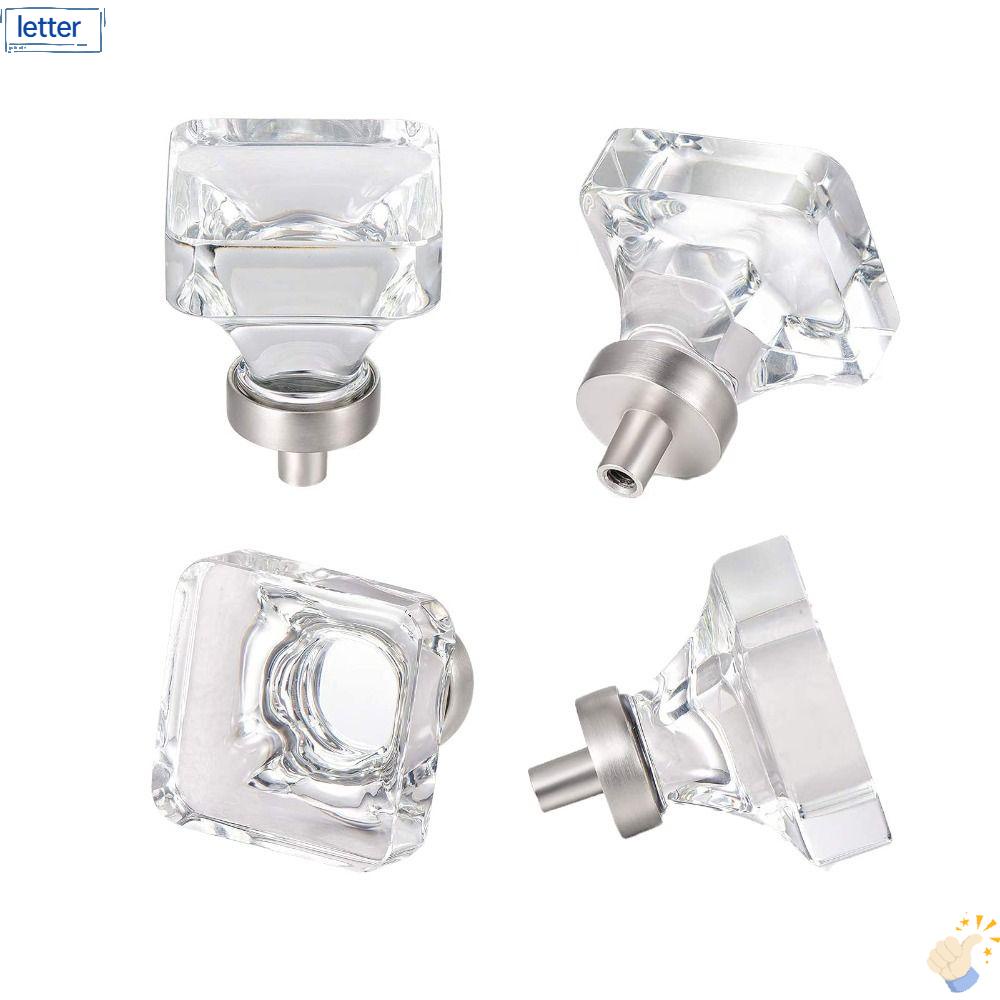 Tay Nắm Cửa Tủ Một Lỗ Hiện Đại|Tay Nắm Cửa Kính Hình Vuông Trong Suốt Chất Lượng Cao