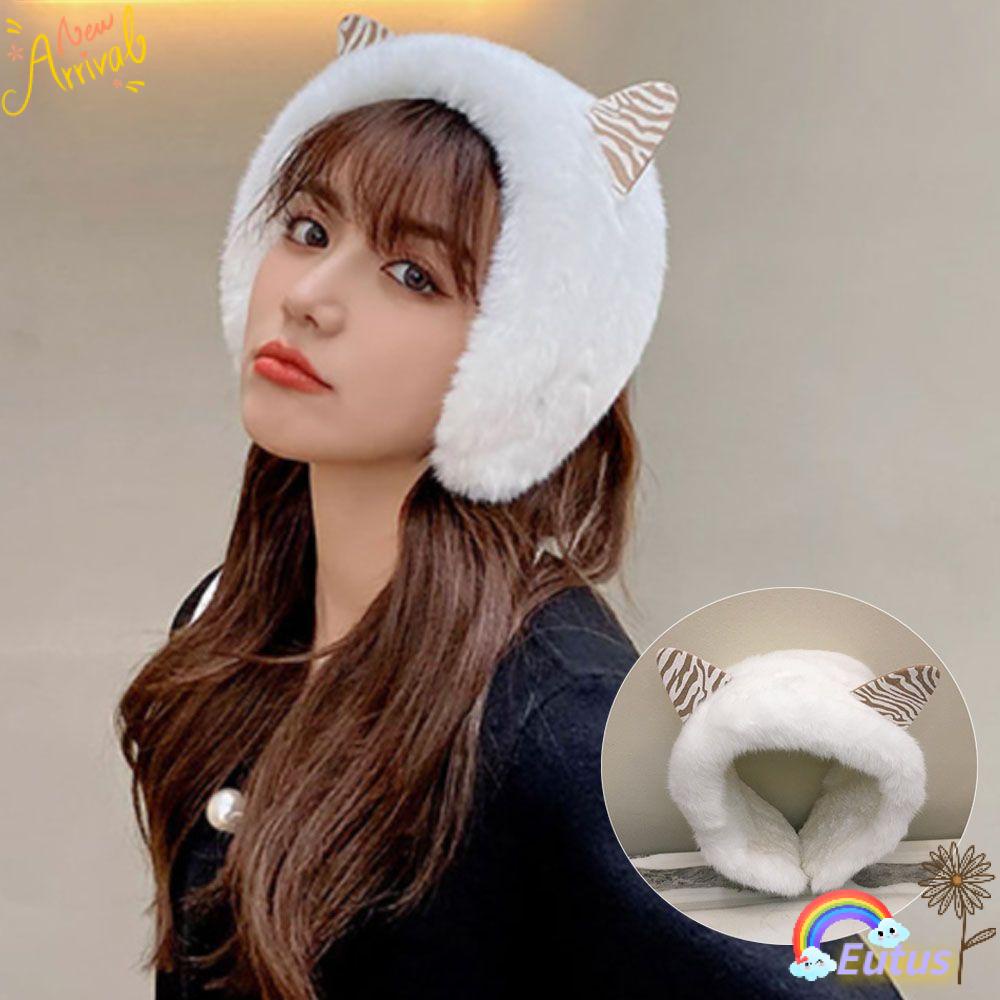 Chụp Tai Lông Nhân Tạo Màu Khaki Thời Trang Thu Đông Mới