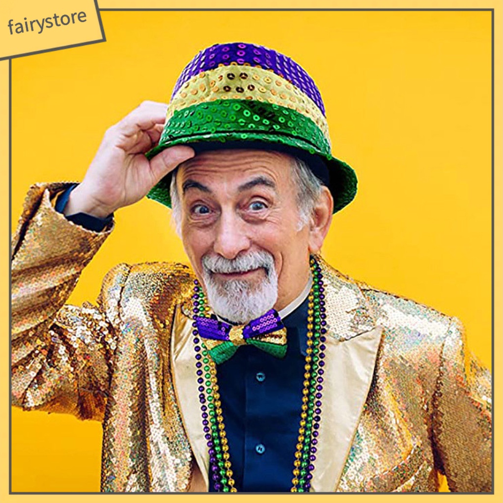 Set 3 Nón + Băng Đô Đính Kim Sa Lấp Lánh Nhiều Màu Sắc Trang Trí Lễ Hội