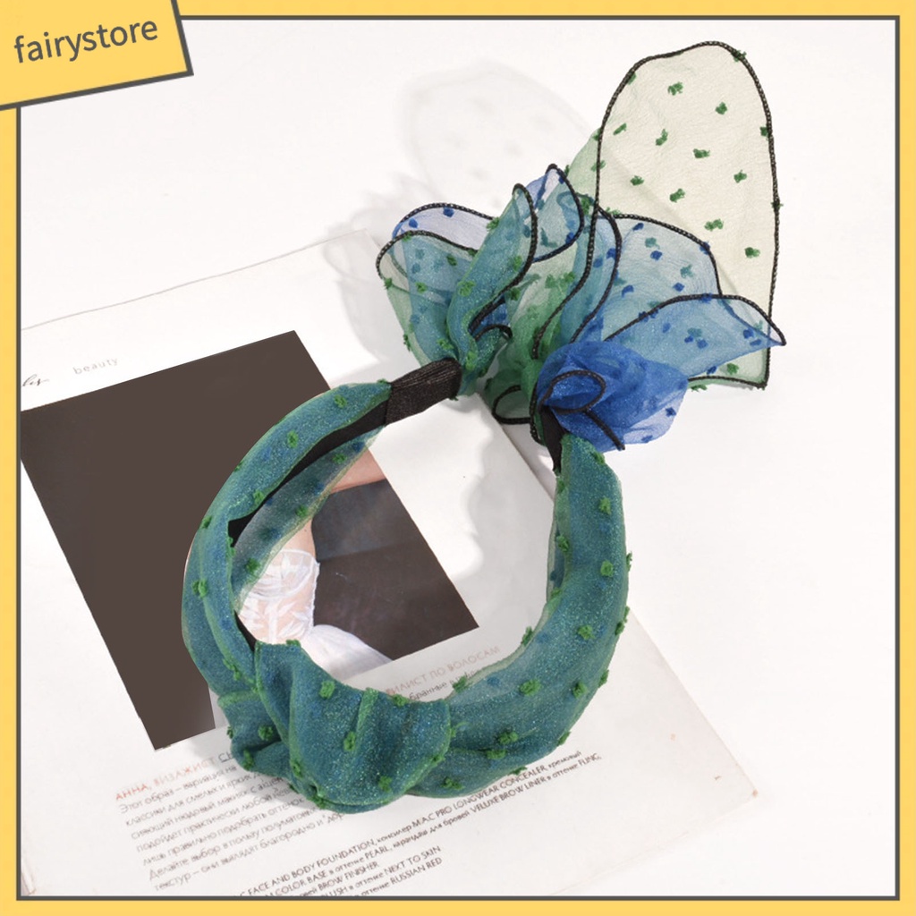 Cài Tóc Vải Mềm Bản Rộng Chống Trượt Màu Tương Phản Phong Cách Cổ Điển Cho Nữ