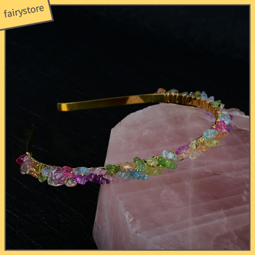 Băng Đô Cài Tóc Đính Pha Lê Giả Hai Hàng Nút Bằng Hợp Kim Dành Cho Nữ