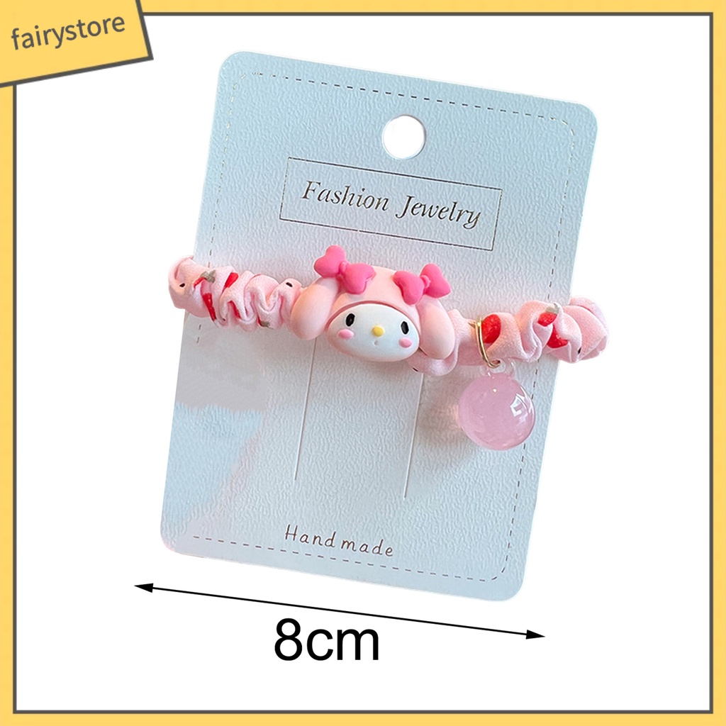 Dây Cột Tóc Co Giãn Chống Trượt In Hoạt Hình Dễ Thương Cho Bé Gái