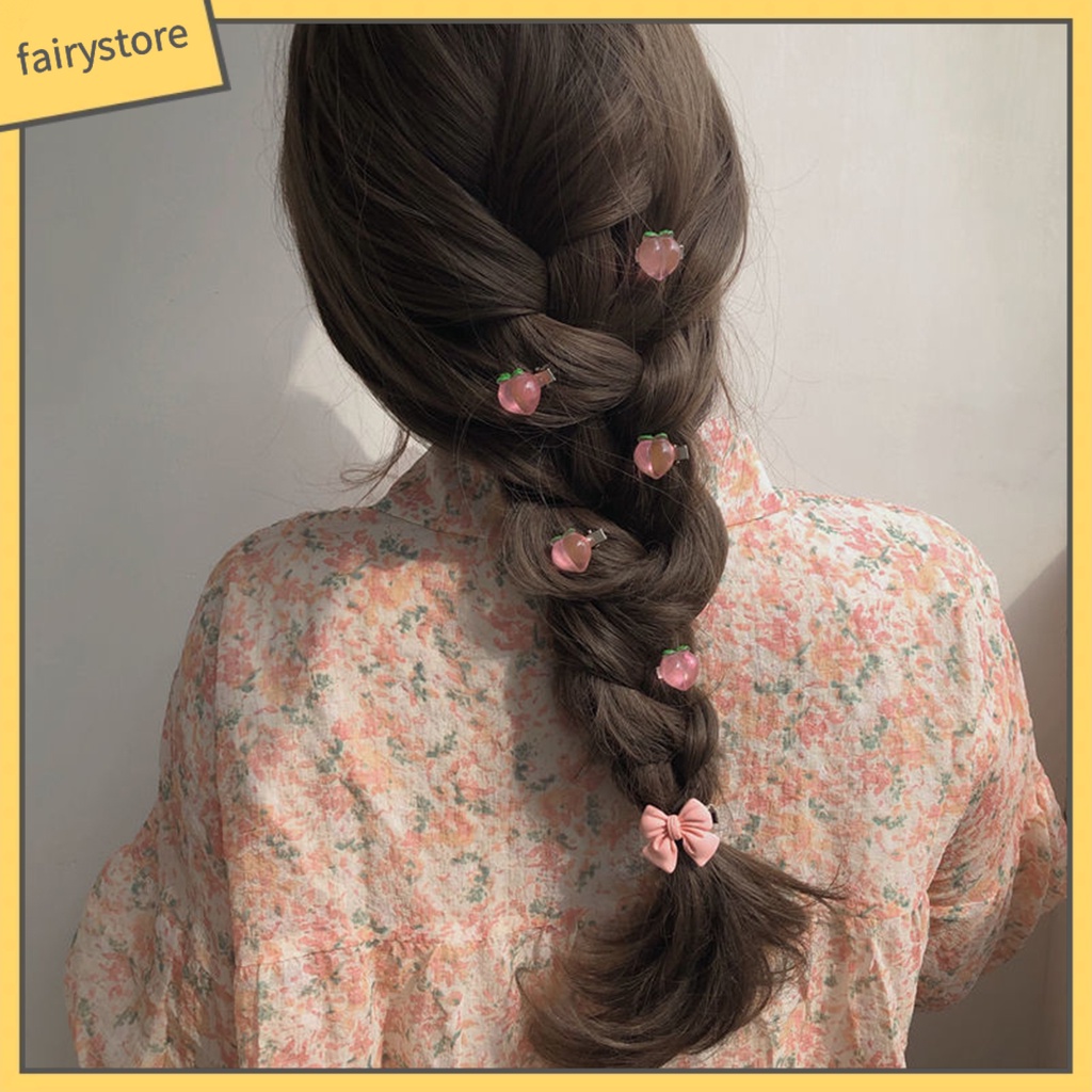 Kẹp Tóc Hình Quả Đào Bằng Thép Không Gỉ Gọn Nhẹ Tái Sử Dụng Được