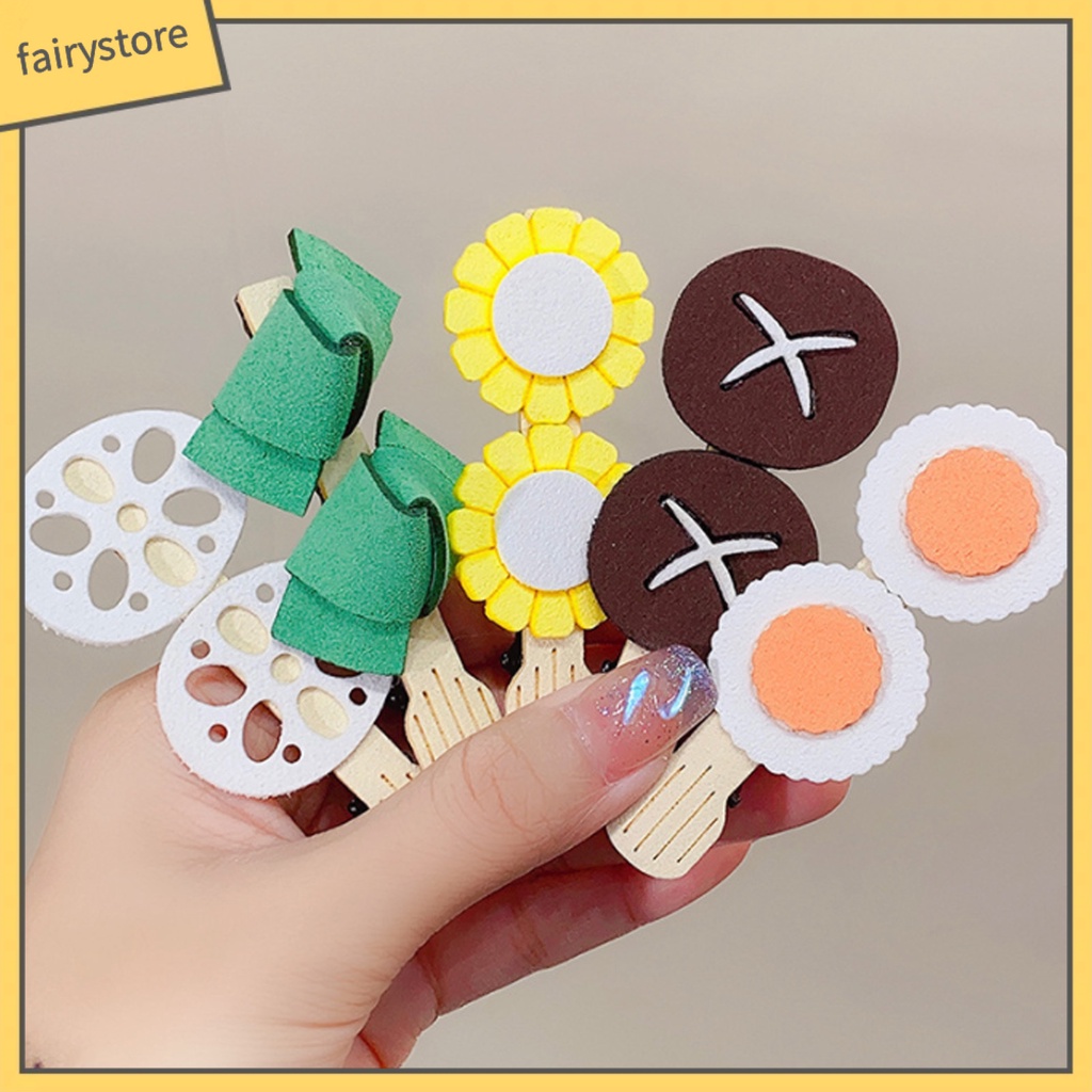 Kẹp Tóc Hình Cây Nấm Viền Dài Chống Trượt Bằng Thép Không Gỉ