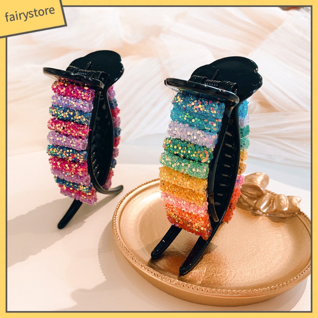 Kẹp Tóc Càng Cua Lớn Màu Cầu Vồng Phong Cách Hàn Quốc