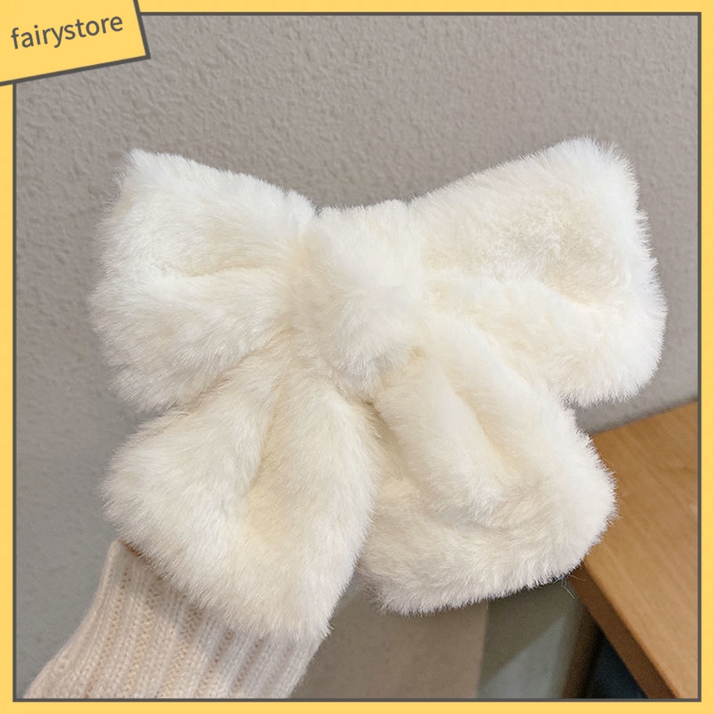 Kẹp Tóc Nơ Lớn Bằng Vải Flannel Thoải Mái Dễ Thương Cho Nữ