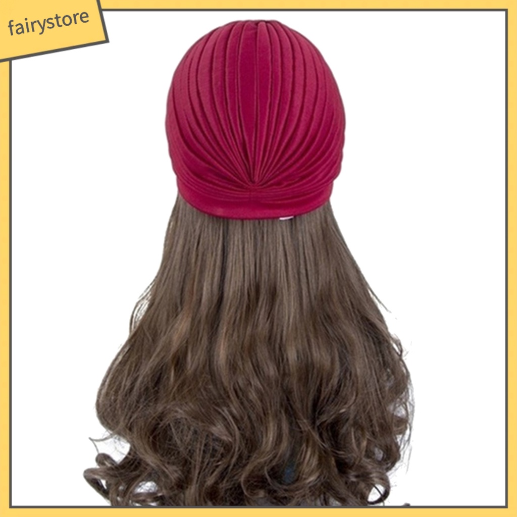 Mũ Trùm Đầu Chemo Màu Trơn Phối Bèo Thời Trang Unisex