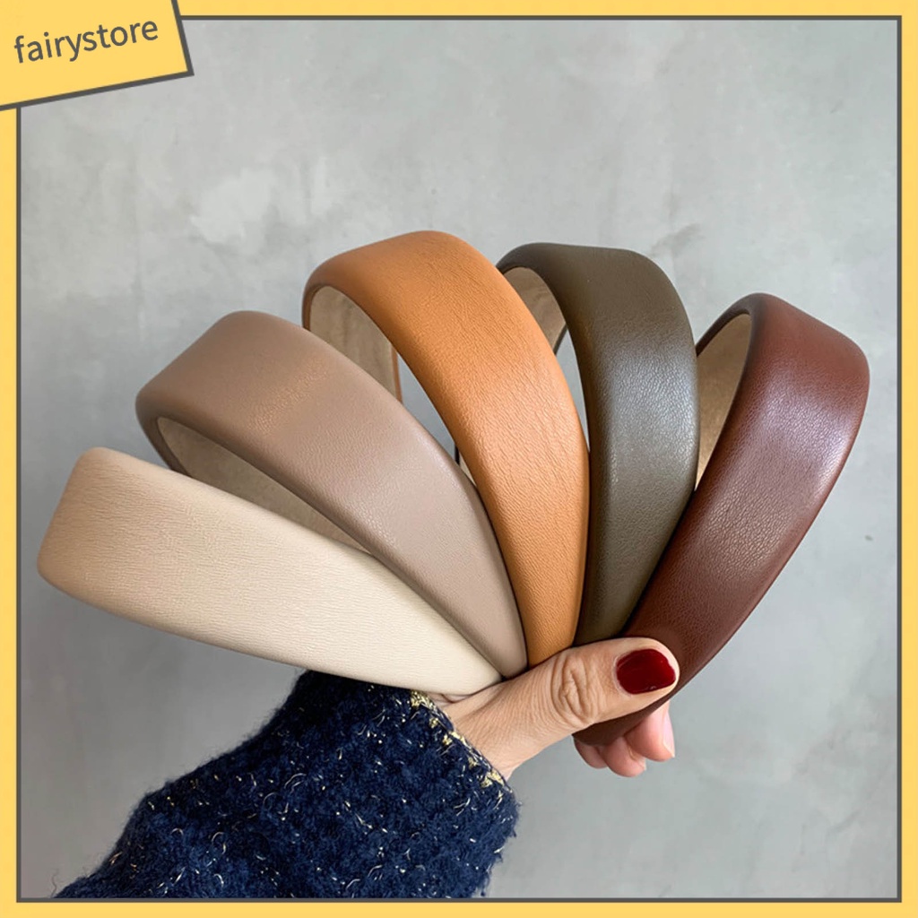 Băng Đô Cài Tóc Dày Dặn Màu Trơn Không Dễ Trượt Trọng Lượng Nhẹ Phong Cách Cổ Điển Cho Nữ