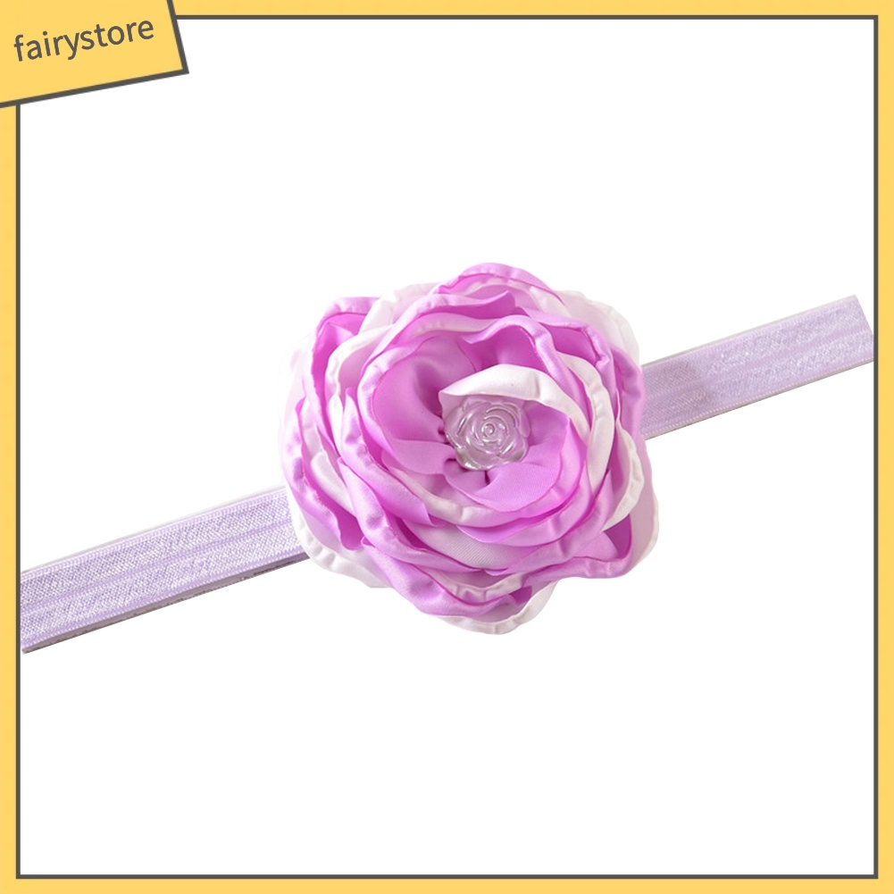 Băng Đô Hoa Hồng Vải Co Giãn Xinh Xắn Cho Bé Gái