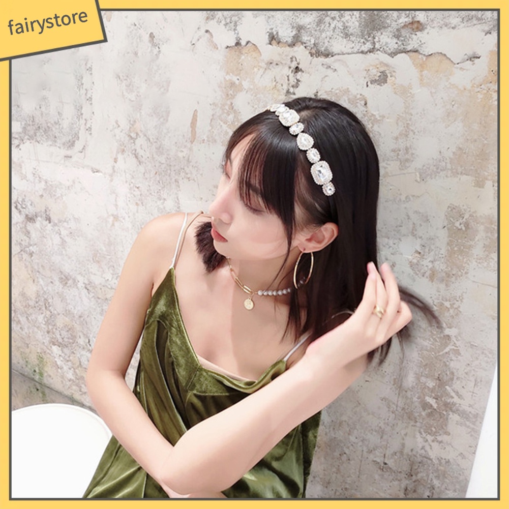 Băng Đô Cài Tóc Đính Đá Lấp Lánh Chống Trượt Cho Nữ