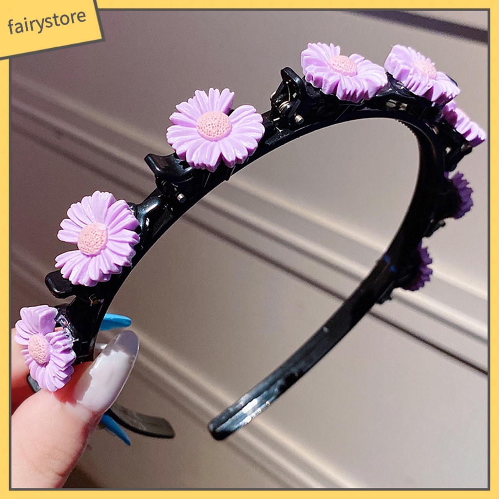 Băng Đô Cài Tóc Đính Hoa Phong Cách Hàn Quốc Tinh Tế Cho Bé Gái