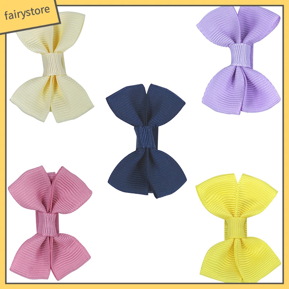 1 Kẹp Tóc Nơ Mini Màu Trơn Thời Trang Cho Bé Gái