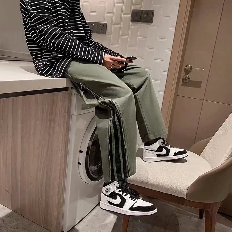 Quần Dài Ống Rộng Phong Cách Đường Phố Hàn Quốc Cá Tính Cho Nam