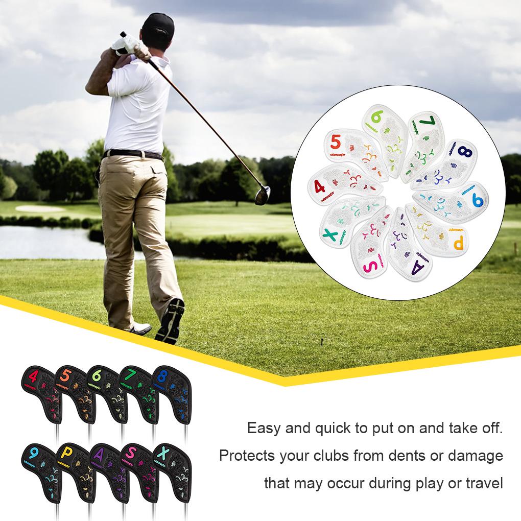 Set 10 Vỏ Bọc Đầu Gậy Đánh Golf Bằng PU In Họa Tiết Thời Trang Dùng Làm Quà Tặng Cho Học Sinh