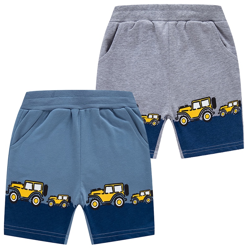 Quần Short 100% Cotton Thoáng Khí In Hình Ô Tô 3D Thời Trang Mùa Hè Dành Cho Trẻ 2023