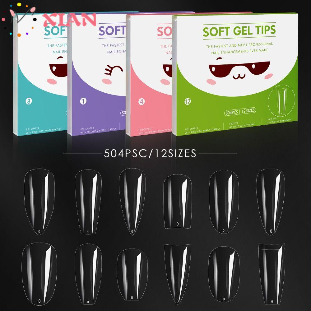 Bộ 504 Móng Tay Giả Mềm Mại Nhiều Kích Thước Khác Nhau