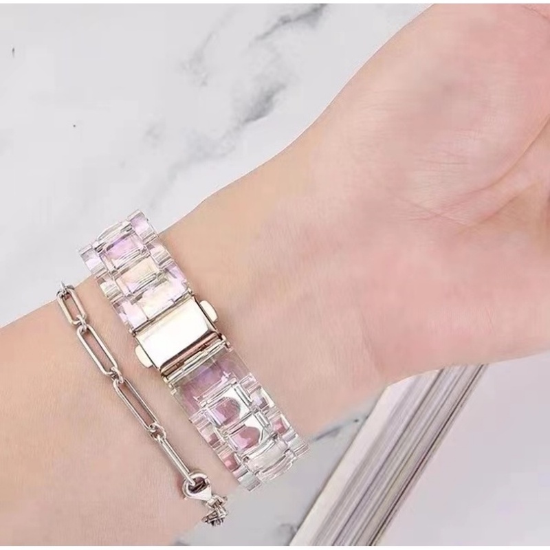 Dây Đeo Trong Suốt Màu Cầu Vồng Laser Cho Đồng Hồ Thông Minh Apple Watch Series 8 7 6 / 5 / 4 3 iWatch 49MM 45MM 44MM 42MM 41MM 40MM 38MM