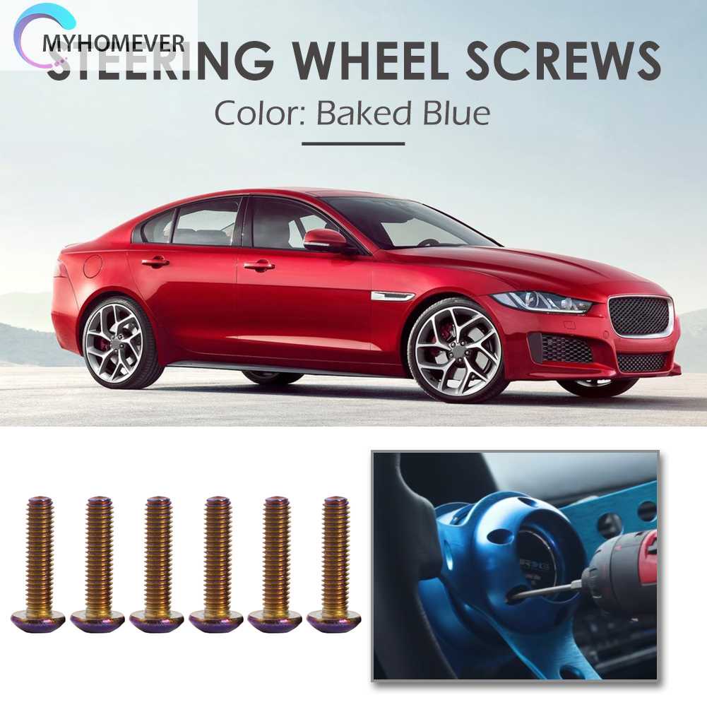 Set 6 Bu Lông Lục Giác Chìm Đầu Lục Giác M5x15mm M5x20mm Bằng Titan Cho Vô Lăng Xe Hơi