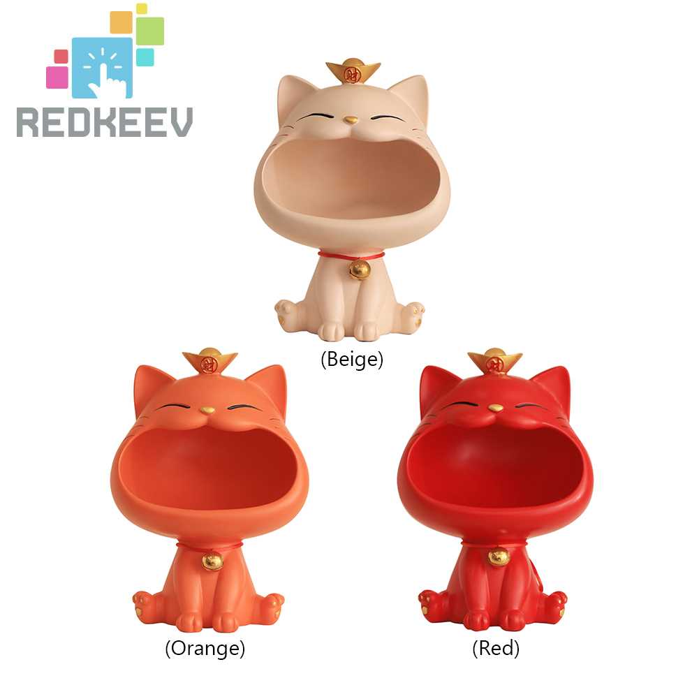 Giá Đỡ Chìa Khóa Bằng Nhựa Resin Hình Mèo May Mắn Cho Quán Cà Phê