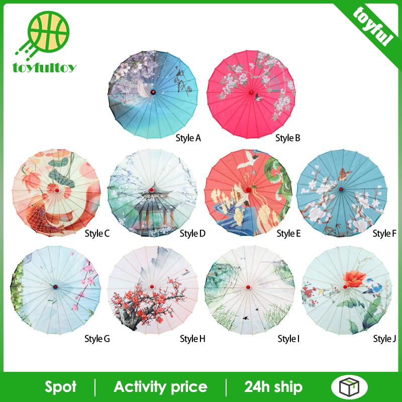 Dù Giấy Dầu Lụa 32 inch Phong Cách Trung Hoa