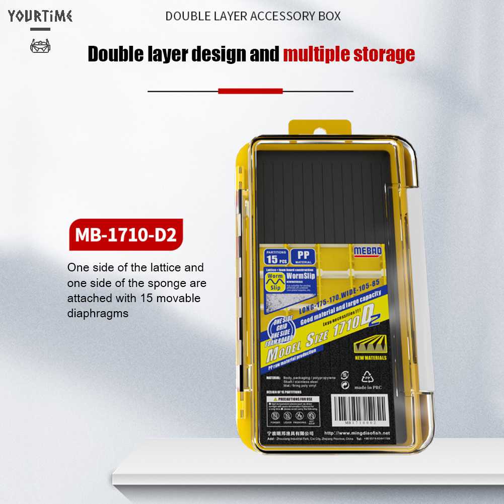 Hộp Đựng Mồi Câu Cá 2 Tầng Chống Thấm Nước Ốp