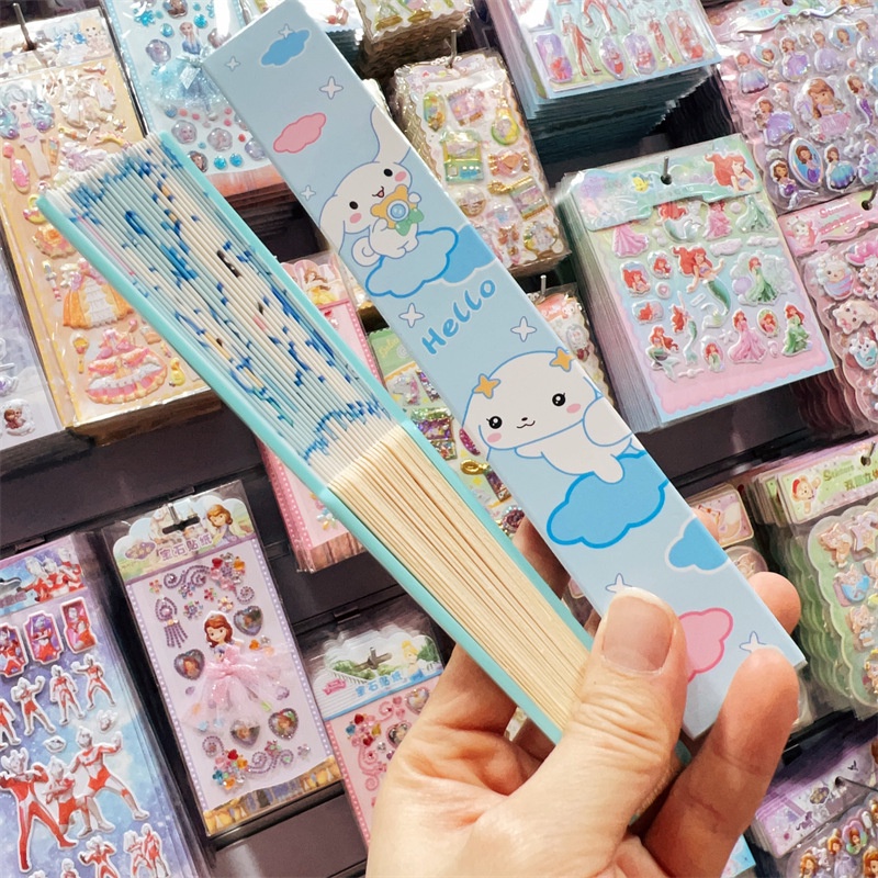 Quạt Xếp Cầm Tay Hình sanrio cinnamoroll melody Dễ Thương