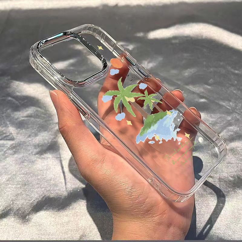 ✅Ốp Điện Thoại Dẻo Họa Tiết Trái Dừa Đơn Giản Chống Sốc Thời Trang Cho iPhone12plus813 Max117 14pro