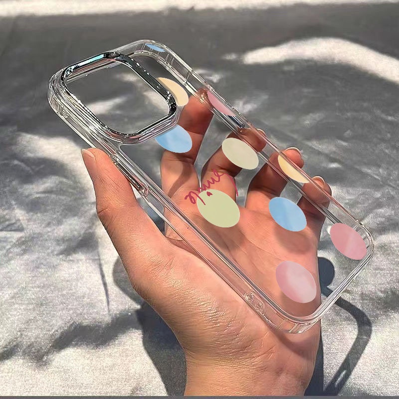 ✅Ốp Điện Thoại Chống Sốc Họa Tiết Chấm Bi Đơn Giản Cho Iphone 1113plus 7 / Xs8In 14pro 12 GR1C