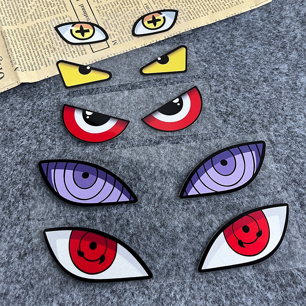 Miếng Dán Phản Quang Hình Đôi Mắt Naruto Trang Trí Xe Hơi / Xe Máy Điện