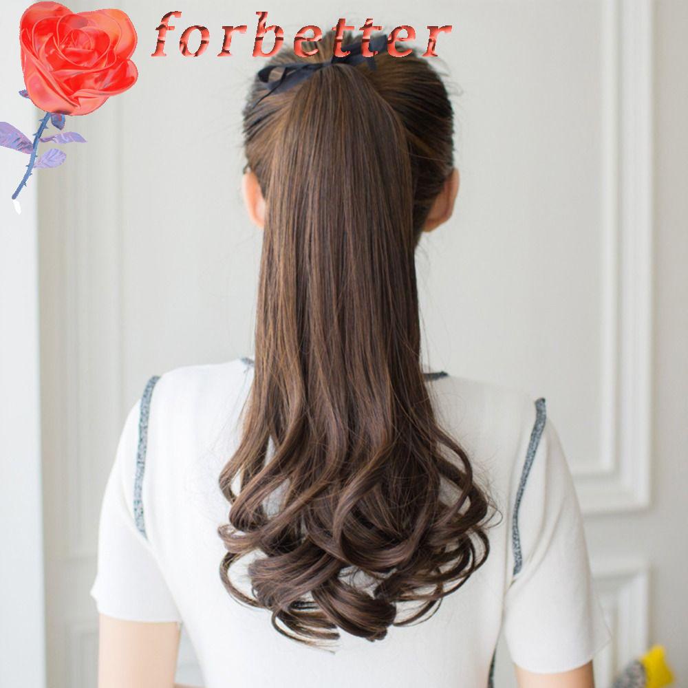 Tóc Giả Đuôi Ngựa Dài Uốn Xoăn Màu Đen Bằng Sợi Lông Mềm Mại Chịu Nhiệt Cao Có Dây Rút Cho Nữ