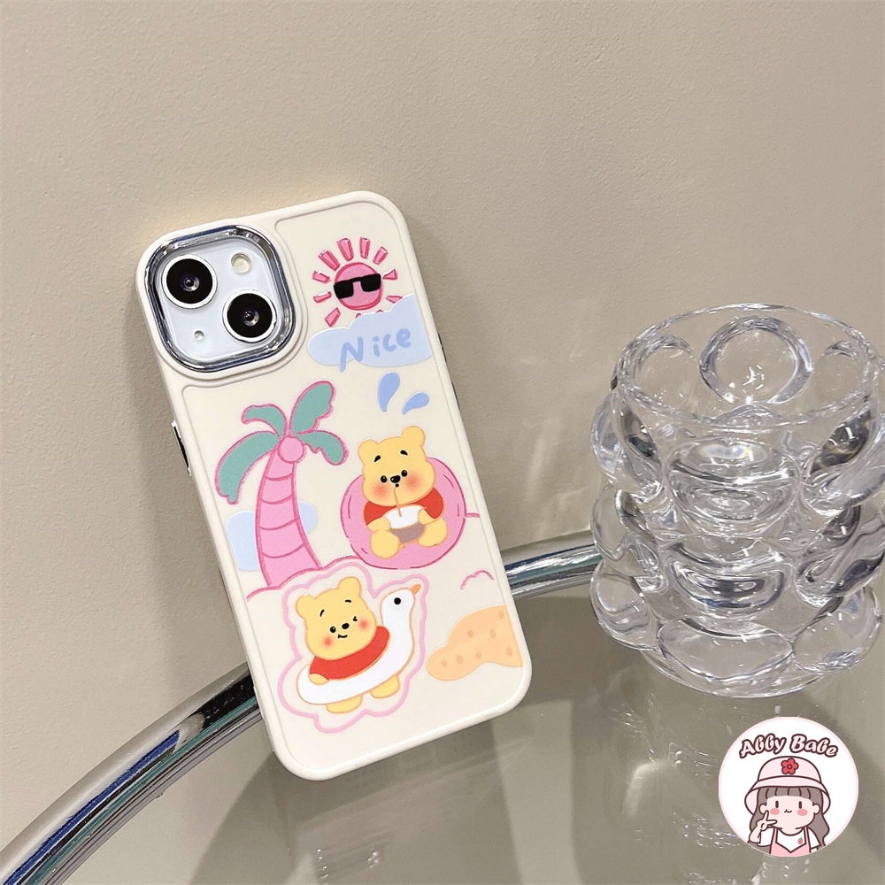 Ốp Điện Thoại TPU Dẻo Họa Tiết Hoạt Hình Gấu Pooh / Cây Dừa Chống Bụi Bẩn Cho IPhone 14 Pro Max 11 12 Pro Max