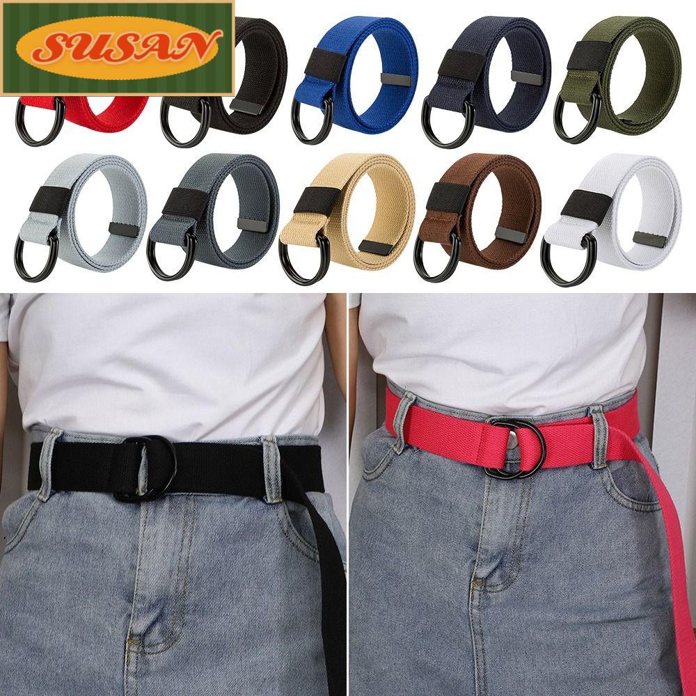 Thắt Lưng Bện Nylon Khóa Đen Đa Năng Thời Trang