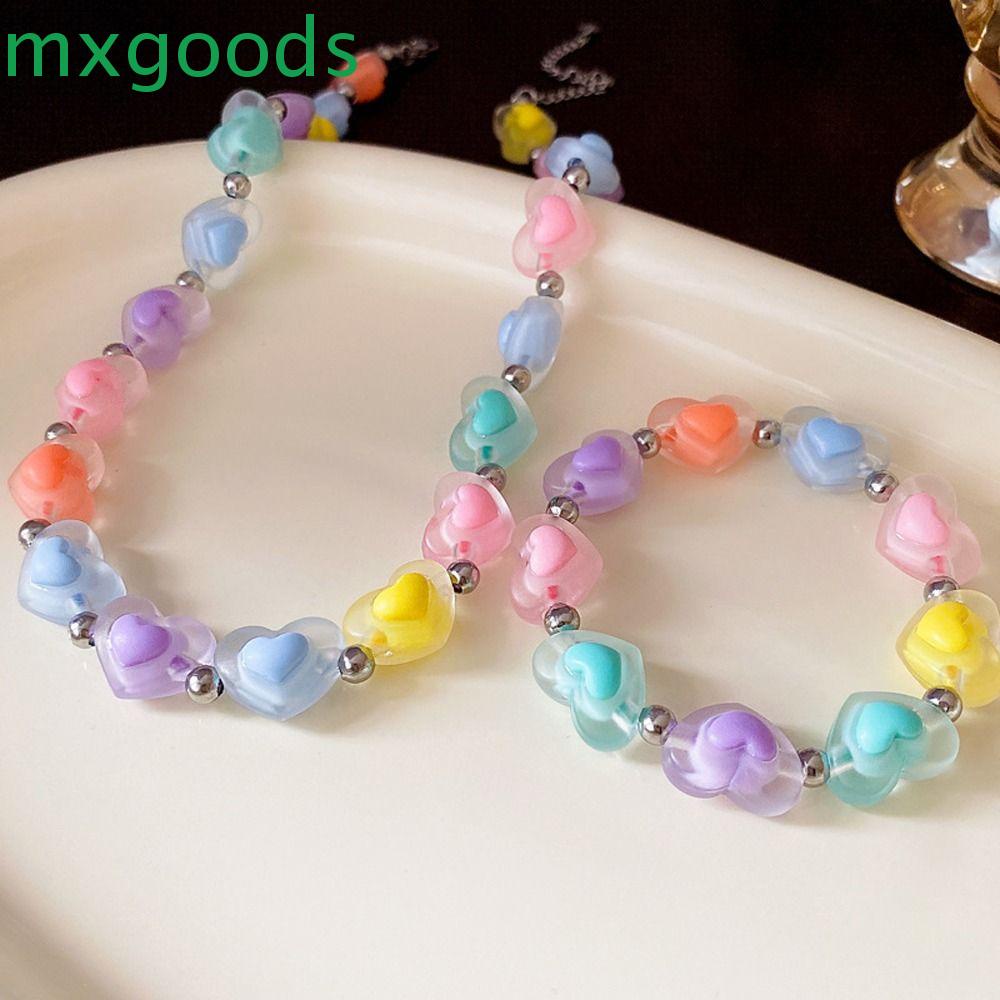 Mxgoods Vòng cổ Choker Mặt Hình Ngôi Sao / Trái Tim Màu Sắc Ngọt Ngào Tinh Tế Thời Trang Cho Nữ