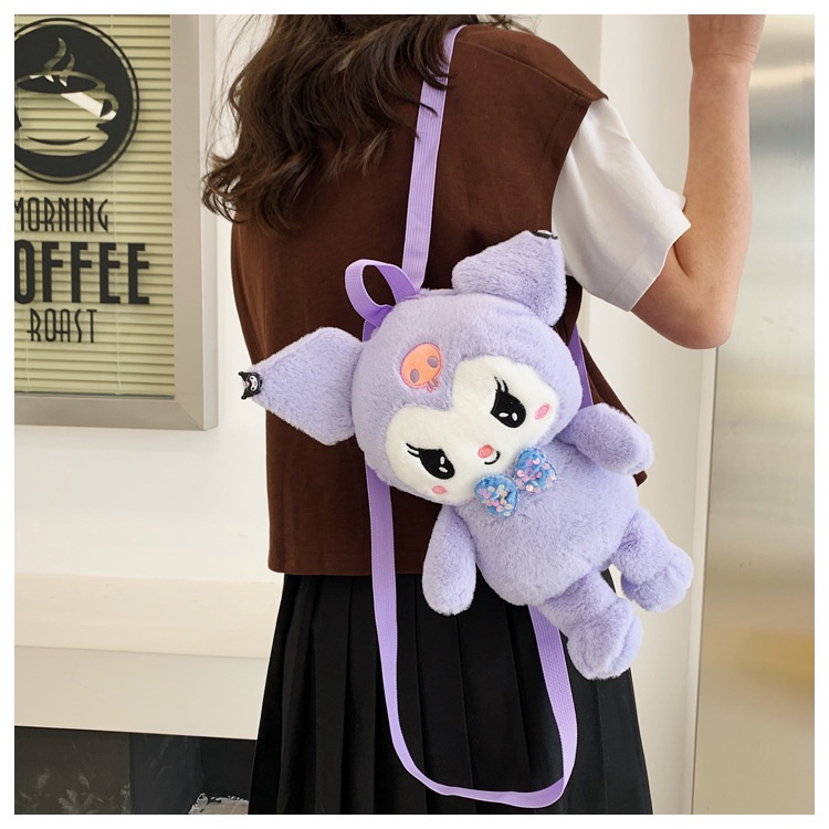 Ba Lô Búp Bê Kuromi Hoạt Hình Nhồi Bông Ba Chiều Cho Nữ