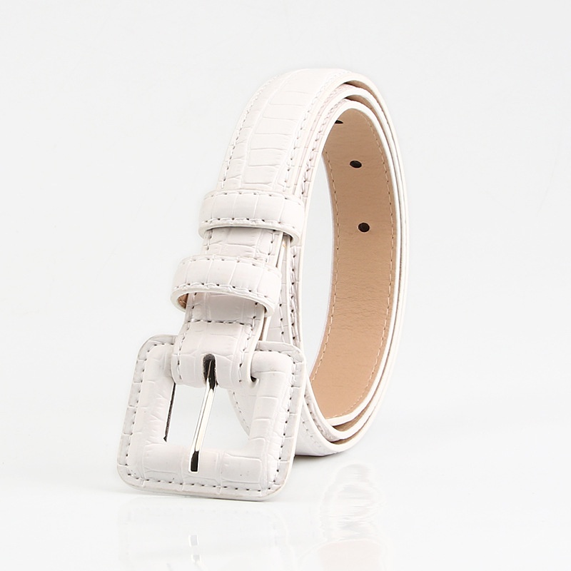 Thắt Lưng Denim Khóa Vuông Đơn Giản Cá Tính Phong Cách Retro Mới Cho Nữ