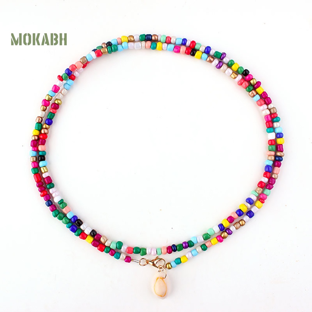 [Mok Abh] Vòng Cổ Hai Lớp Gắn Vỏ Sò Phong Cách Bohemian