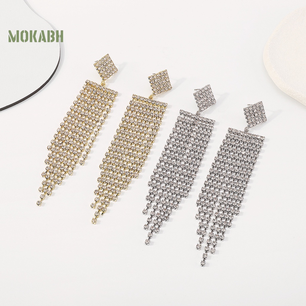 1 Đôi Bông Tai Đính Đá Lấp Lánh Phong Cách Bohemian Thời Trang Cho Nữ