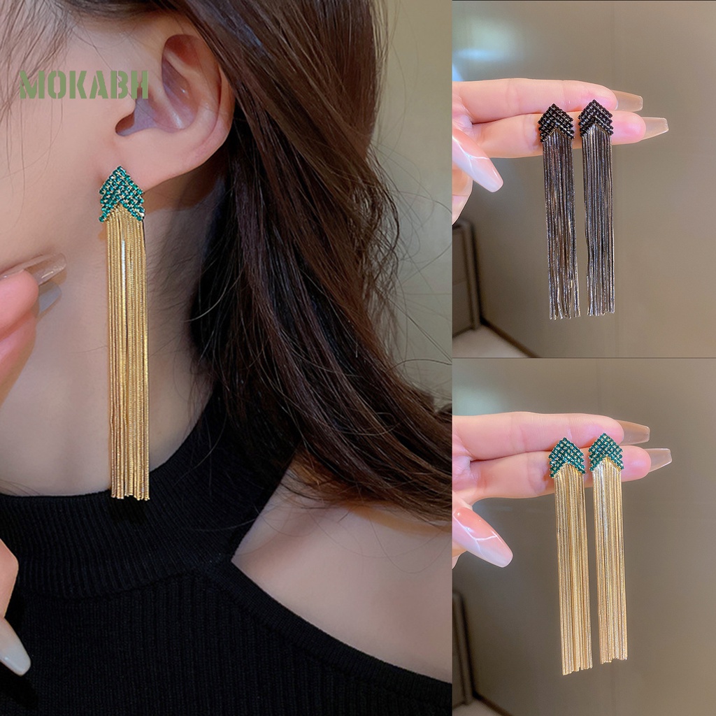 1 Đôi Bông Tai Hình Mũi Tên Đính Đá Thời Trang Dành Cho Nữ
