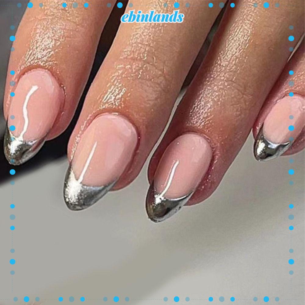 Set 24 Móng Tay Giả Kiểu Pháp Đơn Giản Có Thể Tháo Rời